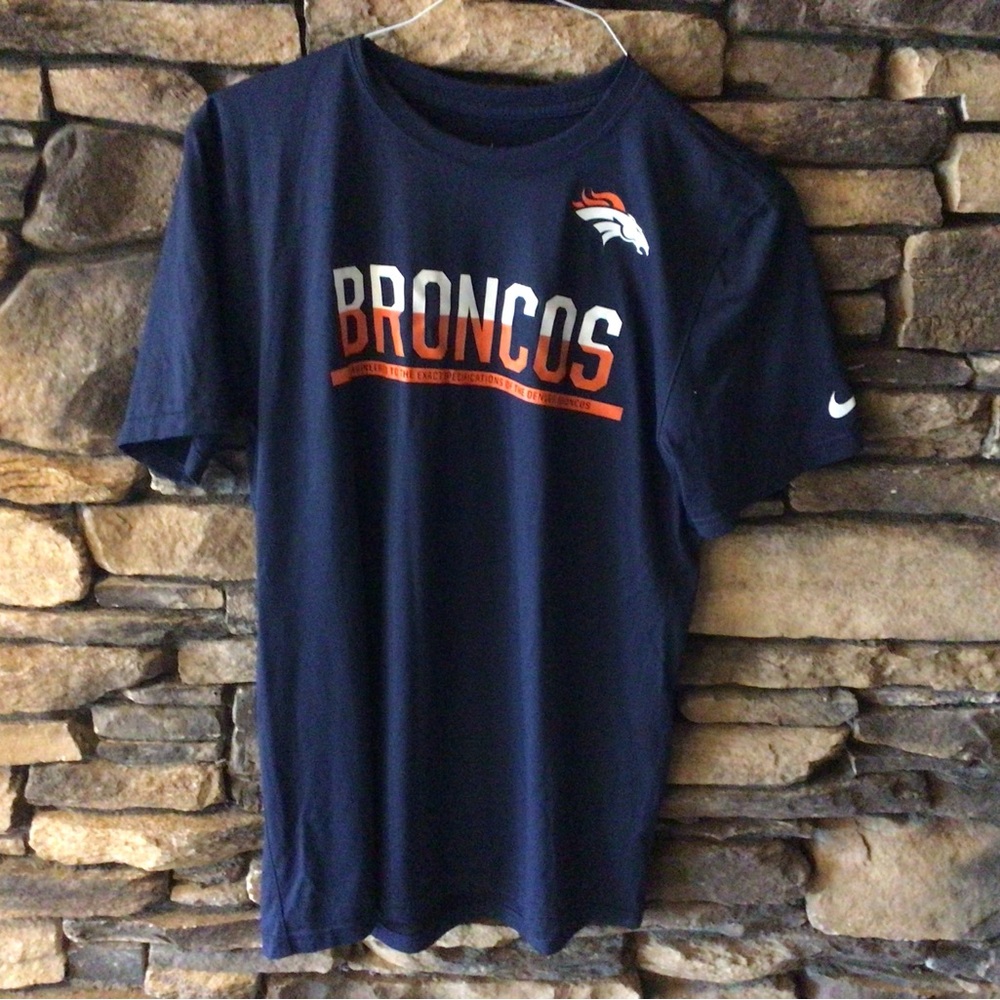 Nike Men's Navy Broncos Short Sleeve Tee